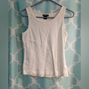 Eddie Bauer White Ribbed Tank Top